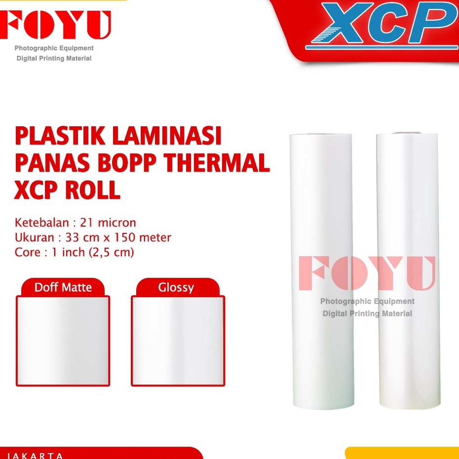 

Obral Menarik Plastik Laminasi Panas BOPP Thermal XCP Roll 21 mic 33CM x 15M