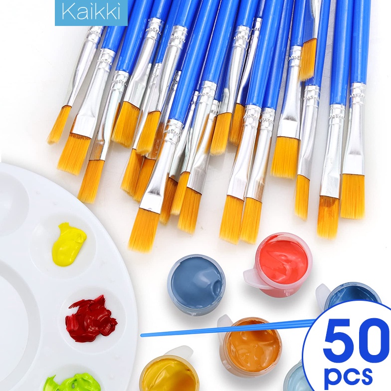 

KODE U89L 5pcs Cat Air Biru Flat Tip Sikat Runcing Sikat Kuas Lukis Set Paintbrush Akrilik Bulu Nilon Cat Air Artist Paint Brush Pena Garis Besar Lukisan Cat Minyak Guas Graffiti Kuas Kecil Lukis