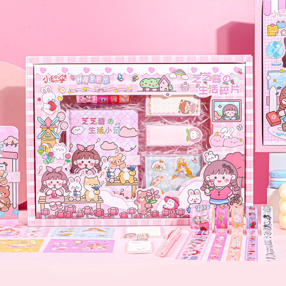 

KODE M5F Cocobabyid Paket Jurnal Set Agenda Gift Box Hampers Hadiah Notebook Journal Diary Alat Buku Tulis Lengkap Scrapbook Cute Girl