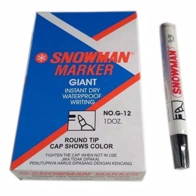 

KODE L53A LUSINAN 12PCS SPIDOL SNOWMAN PERMANENT MARKER G12 G12