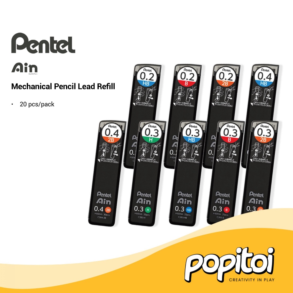 

KODE S49S Pentel Ain Mechanical Pencil Lead Refill NEW Isi Ulang Pensil Mekanik 5 mm