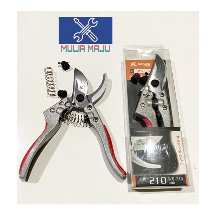 

KODE T62L Gunting Dahan Stel Ranting Stainless Kapusi Silver Lapis Merah