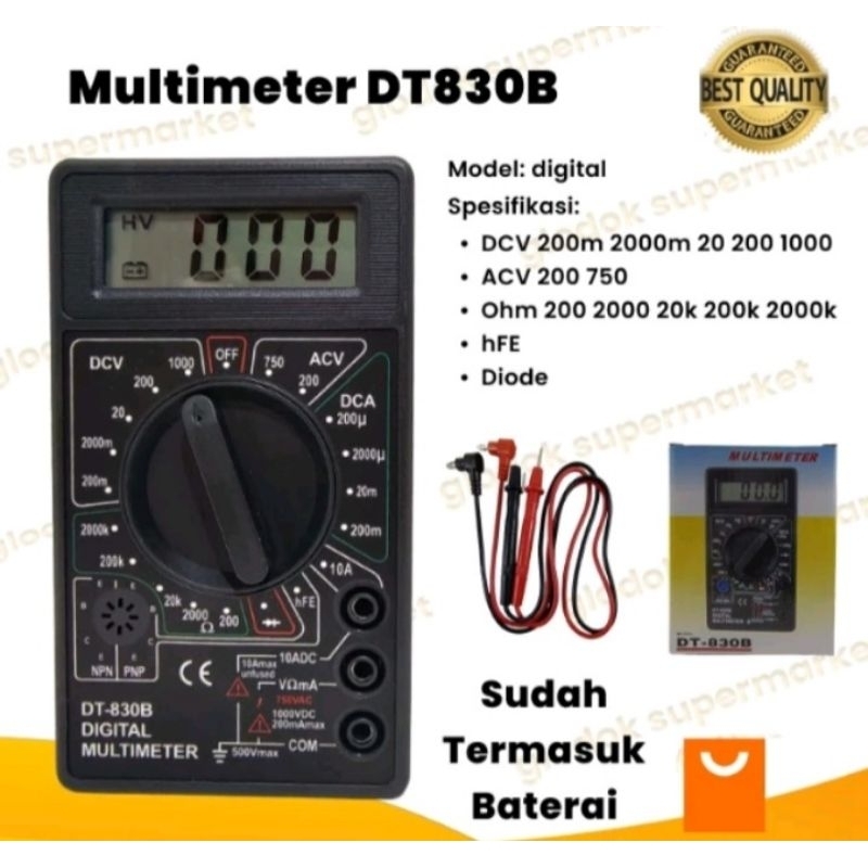 multimeter digital DT830B tester DT 830B avometer