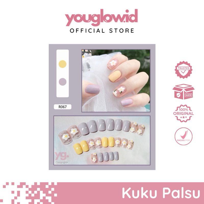 KUKU PALSU Motif Kartun 24pcs Fake Nail Art Karakter Premium Menicure Nail Stickers Kuku Palsu Weddi