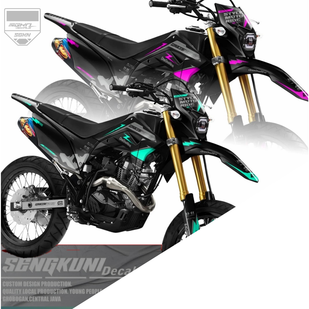 Decal Dekal Stiker Sticer Kawasaki Klx Bf Gordon Crf Supermoto Trabas Bagus