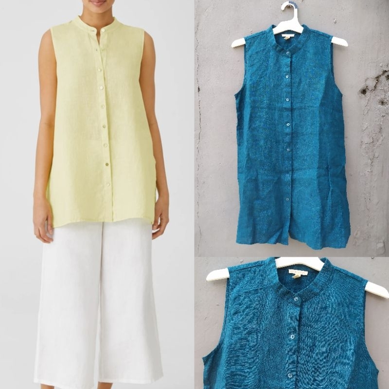Eileen Fisher linen sleeveless tunic