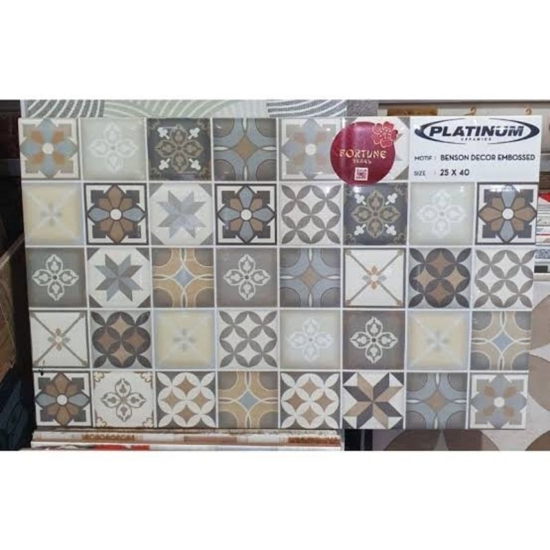 Keramik Dinding Kamar Mandi 25x40 Motif Decor Timbul