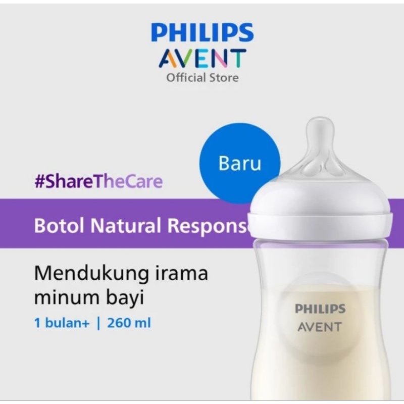 Philips Avent Baby Bottle Natural Response 3.0 260mL (SCY903/01) | Botol Minum Susu Anak Bayi 260 mL