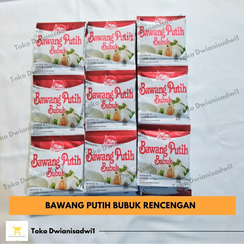 

Bawang Putih Bubuk 1 renceng isi 12 pcs / Garlic Bubuk