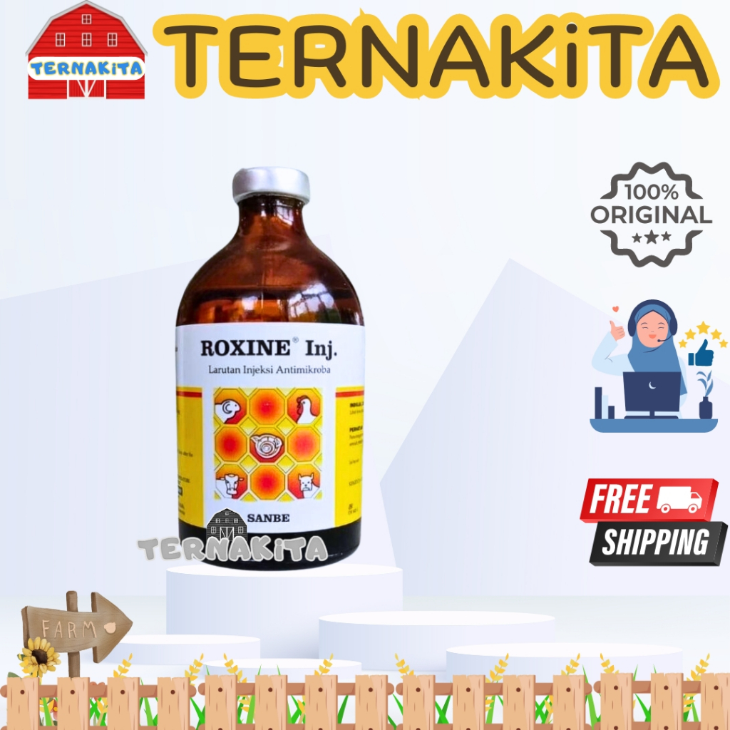 ROXINE 50 ml - Obat Infeksi Pernafasan CRD Ngorok Cekres Enrofloxacin