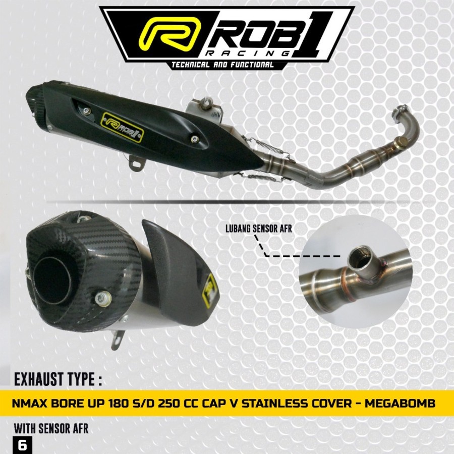 ROB1 KNALPOT NMAX OLD BORE UP STD RACING ORIGINAL