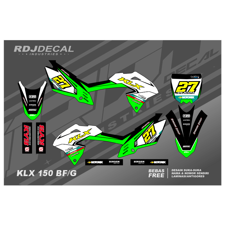 DECAL STIKER KLX BF (004) DEKAL STICKER KLX 150 G/NEW/SE EXTREME FULLBODY 2016 2017 2018 2019 2020 2