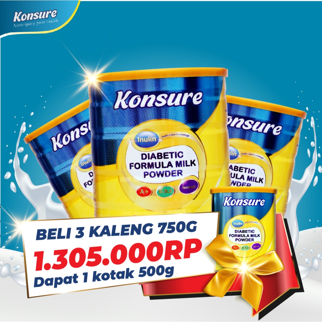 

[ BELI 3 GRATIS 1]Susu Diabetes Konsure 750g
