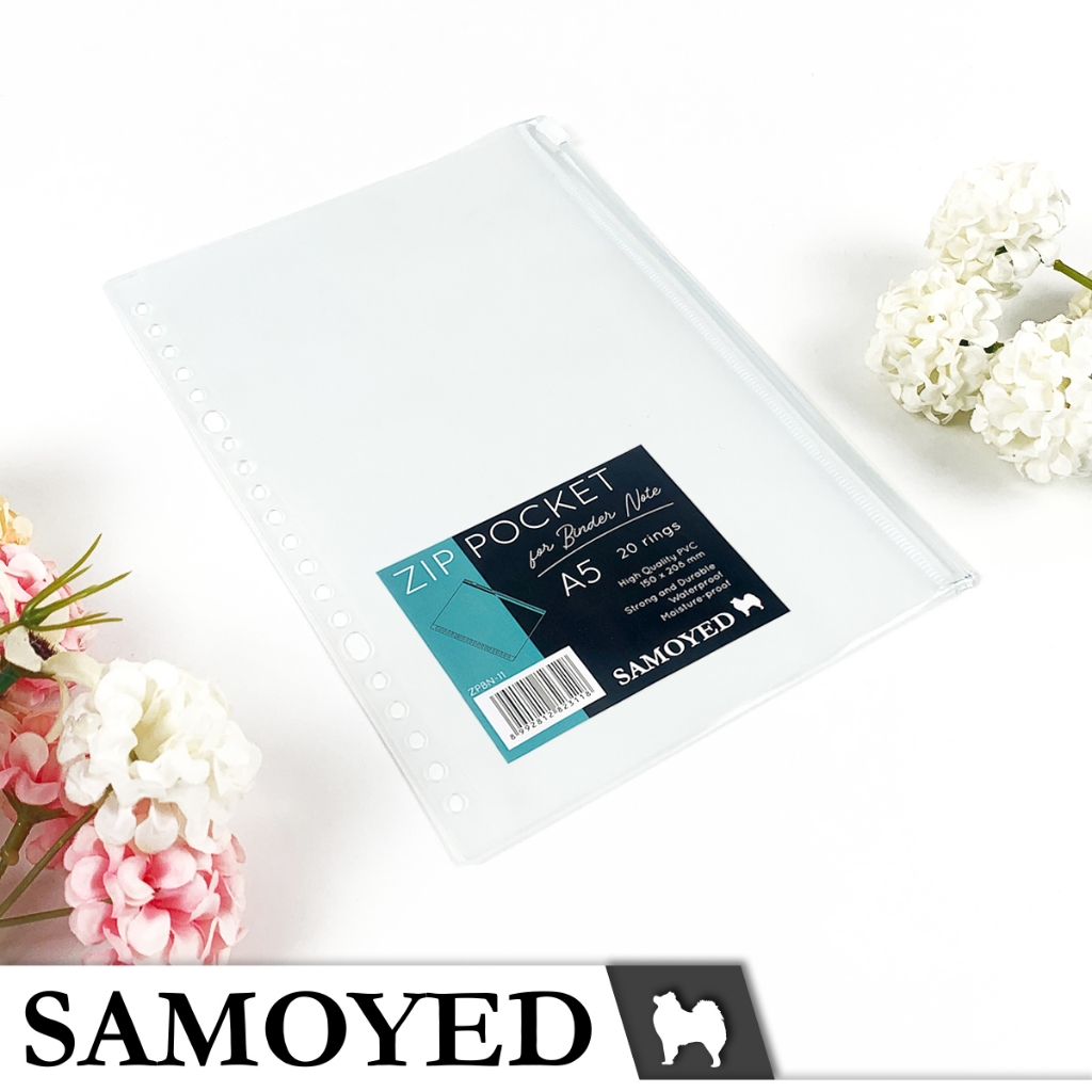 

Kantong / Zip / Zipper / Ziplock Pocket / Bag for Binder Note / Loose Leaf A5 Samoyed ZPBN-11