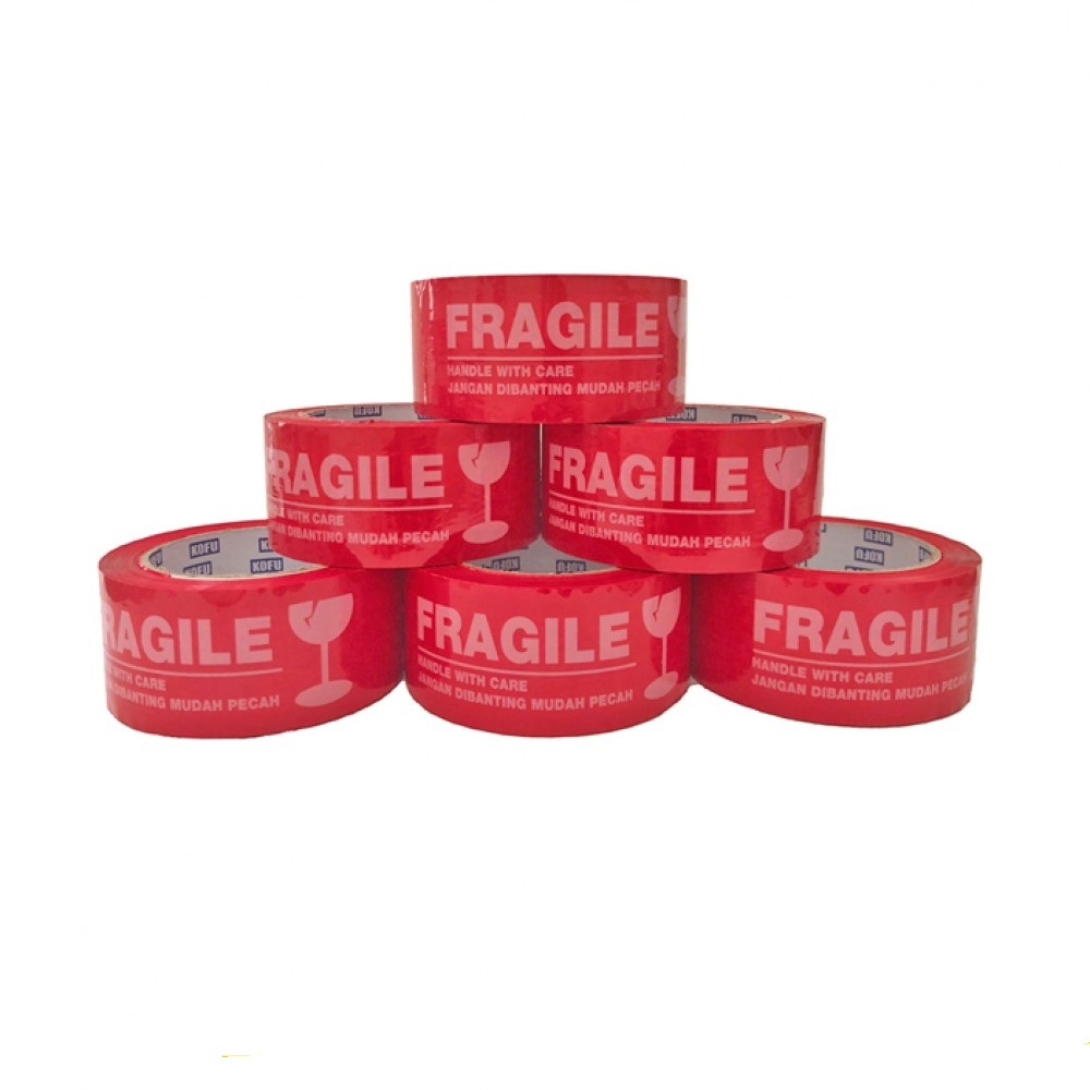 

Lakban Fragile OPP Tape - 2" x 100 Yards - Merah