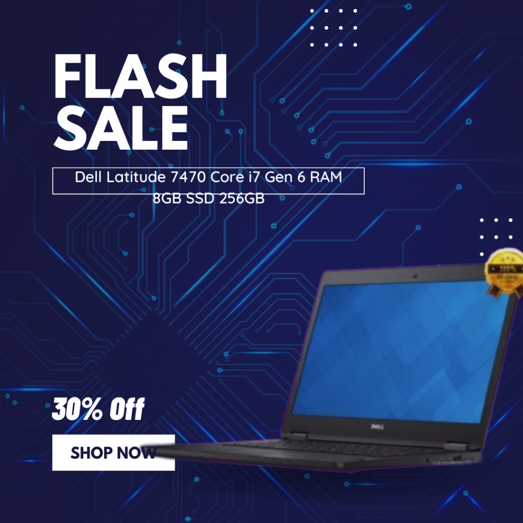Laptop Dell Latitude 7470 Core i7 Gen 6 RAM 8GB SSD 256GB Second Bergaransi