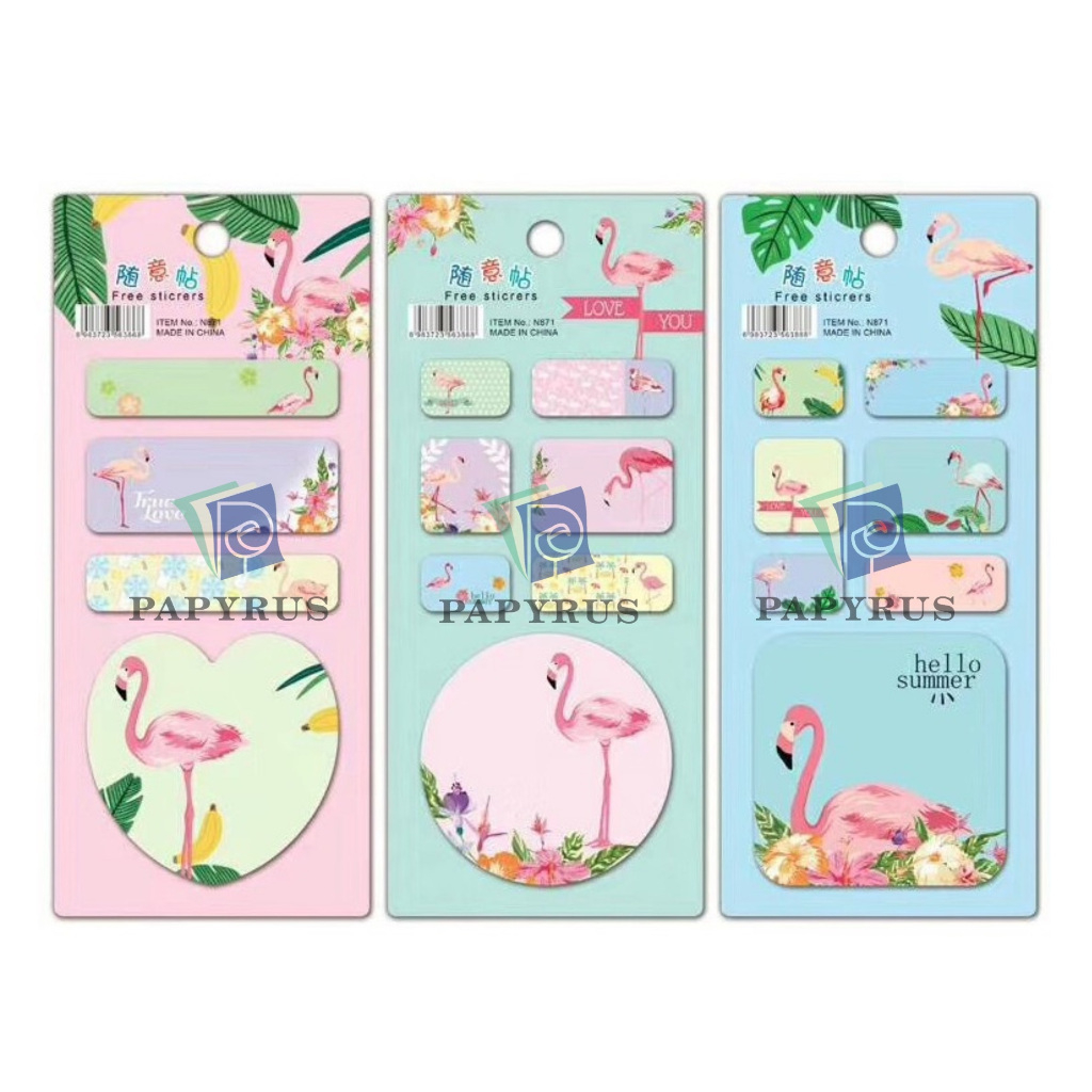 

STICKY MEMO PAD / MEMO TEMPEL / NOTE TEMPEL / PENANDA BUKU / STICKY NOTES KERTAS / STICKY NOTES FANCY SET 3 FLAMINGO / UNICORN / DESSERT FOOD SNACKS MAKANAN / COFFEE KOPI