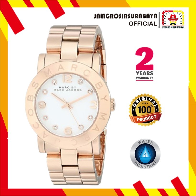 PROMO!!! Jam Tangan Wanita Marc Jacobs / Marc Jacob MBM3077 / MBM 3077 Amy Rose Gold-tone Original G