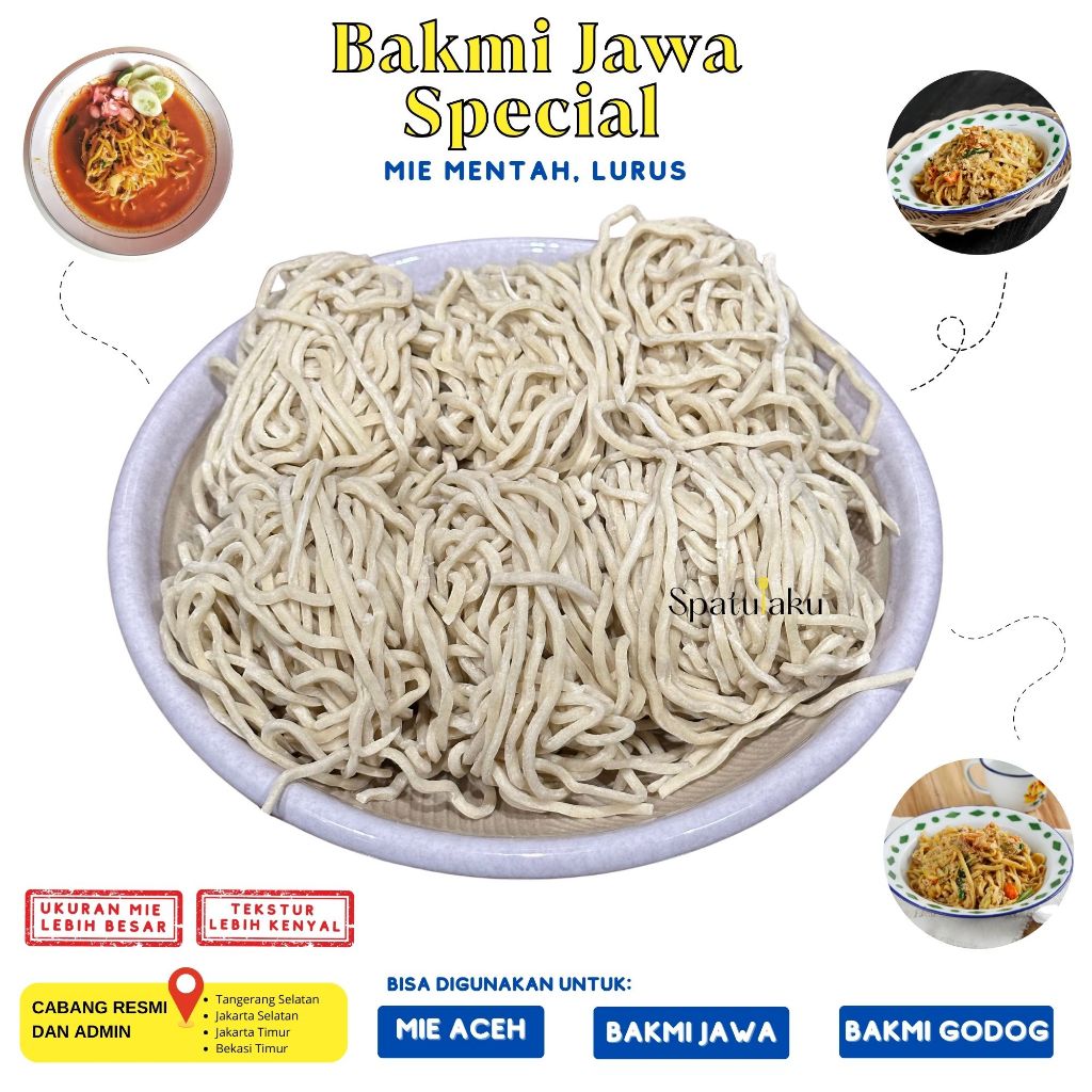 

Bakmie Jawa, Mie Aceh, Mie Godog UKURAN BESAR. Mie Mentah Keriting