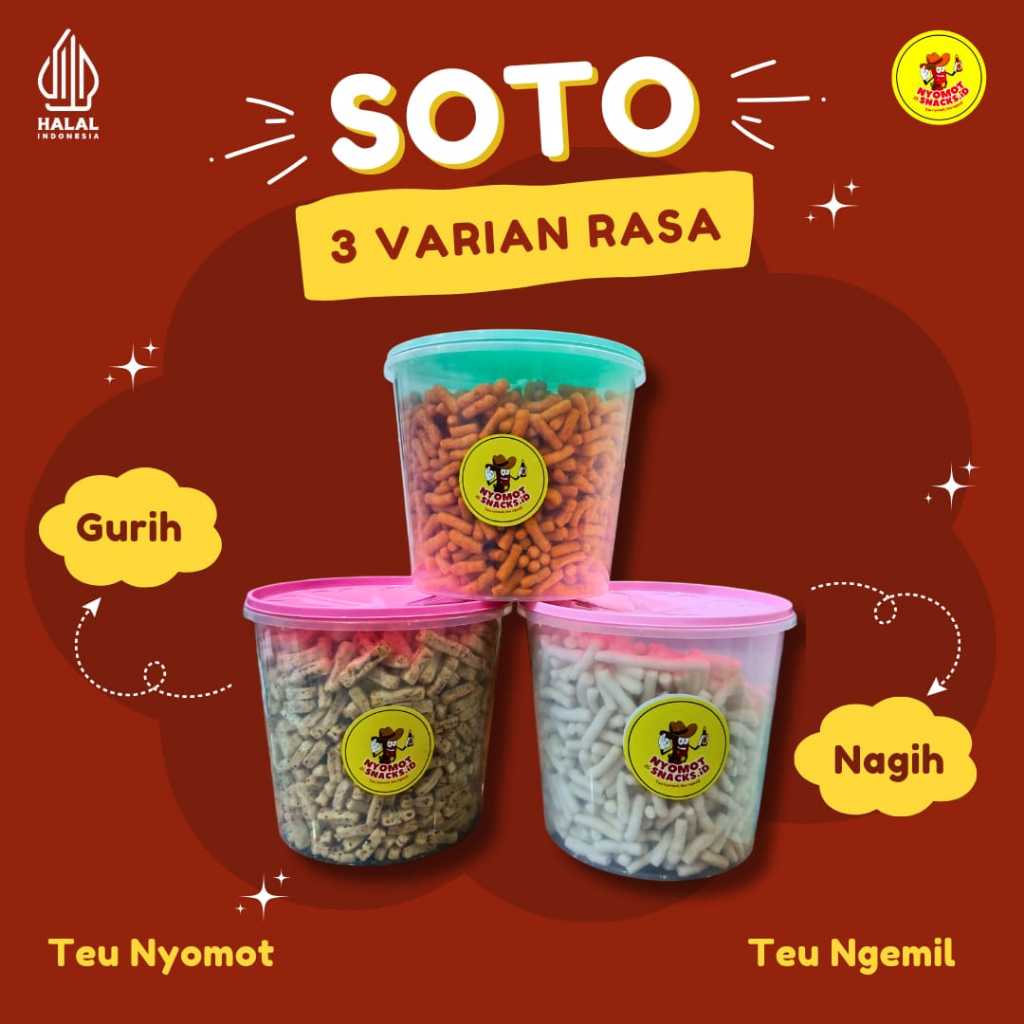 

KERUPUK SOTO 3 VARIAN RASA NyomotsnacksID 1000gr