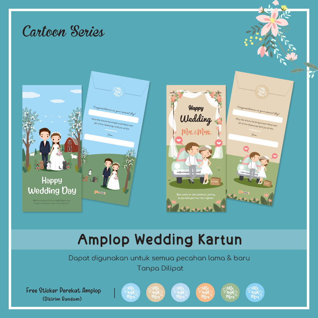 

YC's Amplop Wedding Kartun Series FREE STICKER PEREKAT