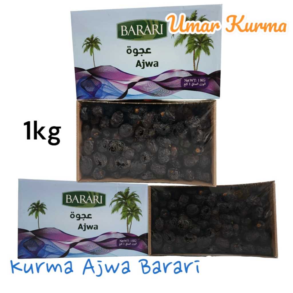 

Kurma Ajwa Barari 1kg/Kurma Asli Arab/Buah Kesukaan Nabi