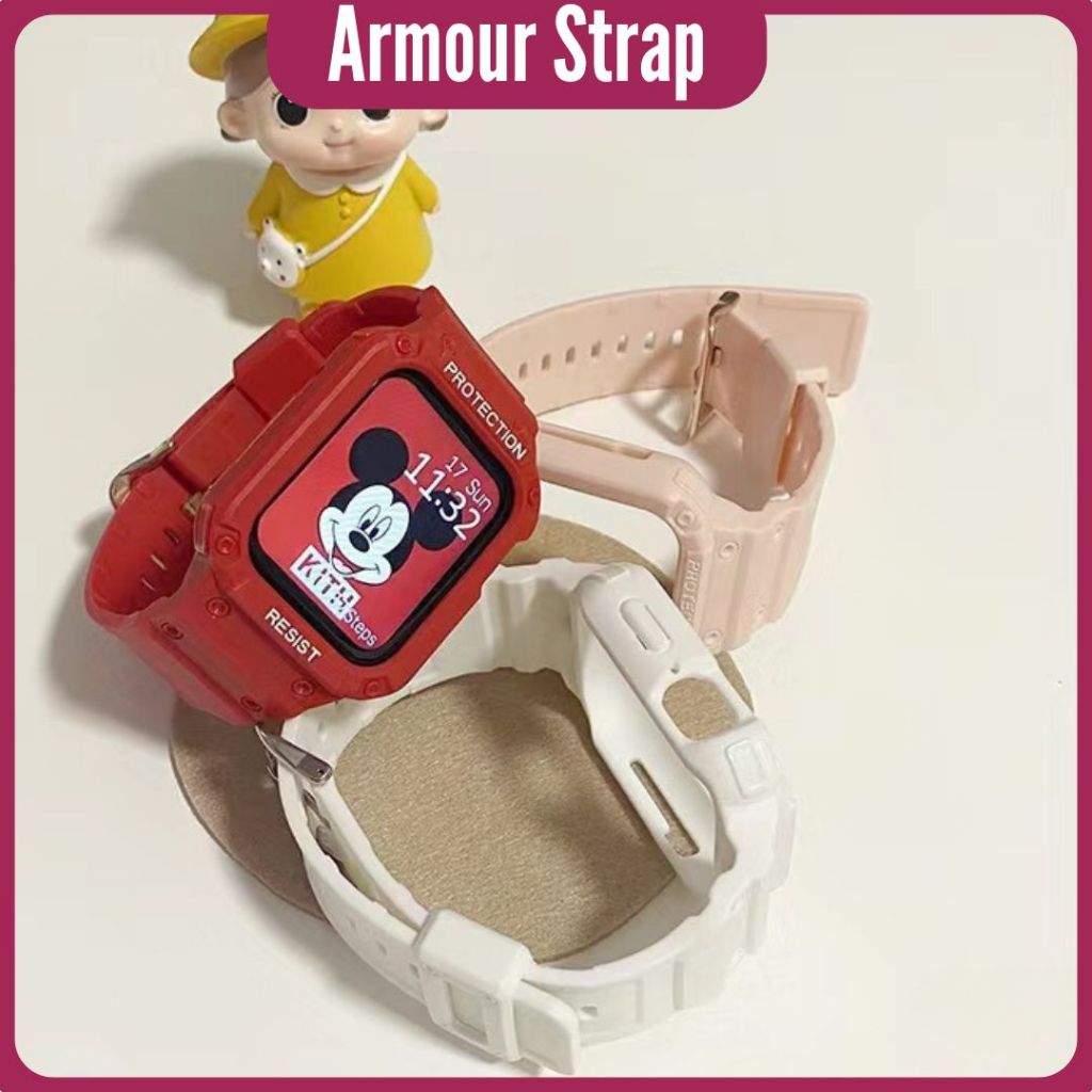 Armour Model Strap untuk A watch series 1 2 3 4 5 6 7 8 T500 T55 HW Series IWO Series T55 plus T500 