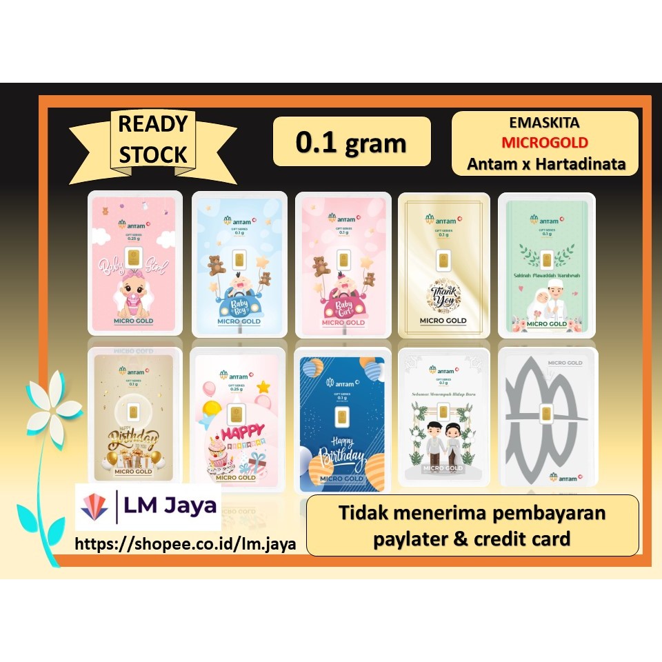 Micro Gold Antam x Hartadinata  0.1 gram Micro Gold Antam x Hartadinata  0,1 gr Micro Gold Antam x H