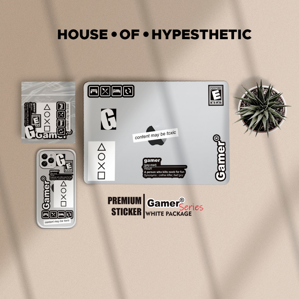 

Sticker Hypebeast and Aesthetic Hypesthetic Waterprooft untuk Case Hp, Laptop, dsb || GAMER WHITE