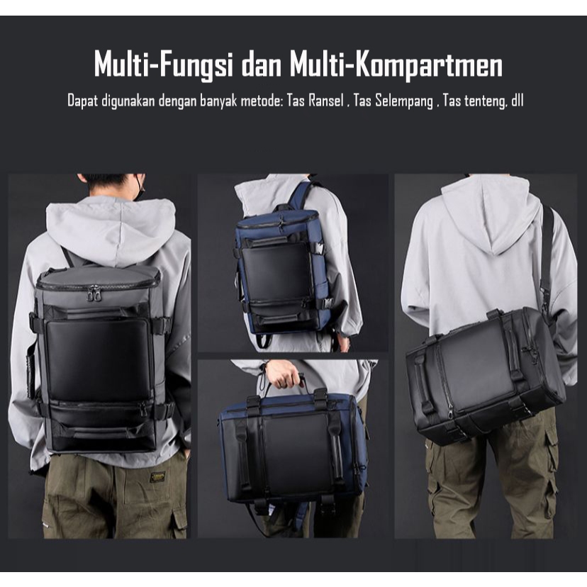 DISKON TAS PRIA RANSEL MULTIFUNGSI 3 IN 1 TAS SELEMPANG BAHU TAS TRAVEL IMPORT WATERPROOF #1219