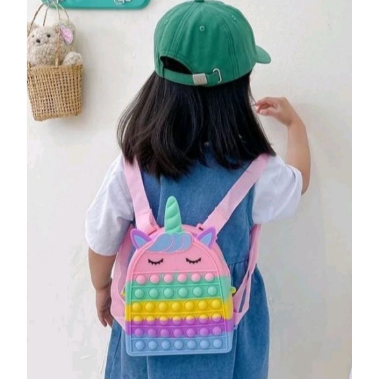 tas pop it ransel unicorn juc