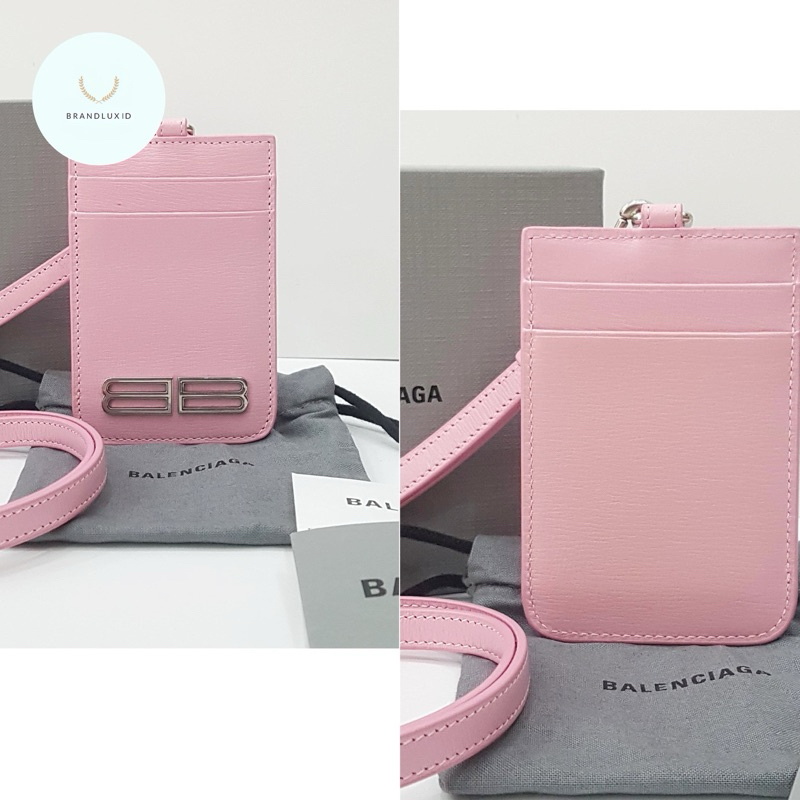 

Balenciaga lanyard BB Candy Pink Gossip Card Holder With Strap SHW