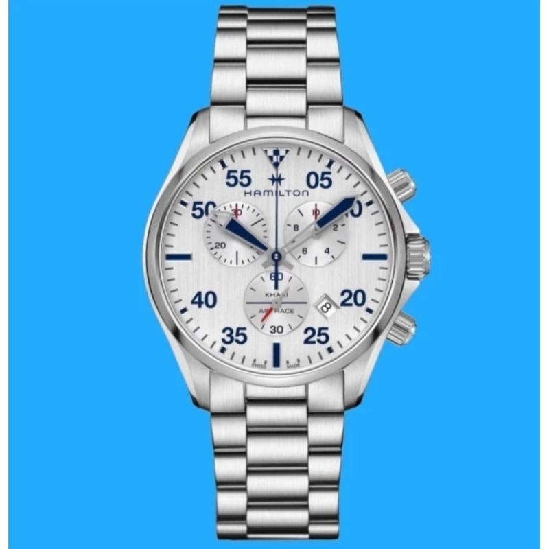 Jam Hamilton Men's Khaki Aviation H76712151 44mm Quartz Chronograph