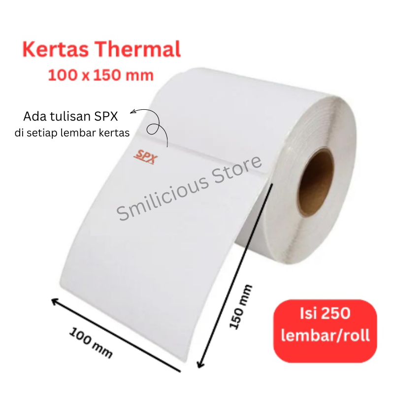 

Kertas Thermal Kertas Label Resi Barcode ukuran 100x120mm Isi 250 LEMBAR PER ROLL Kertas Resi Tempel