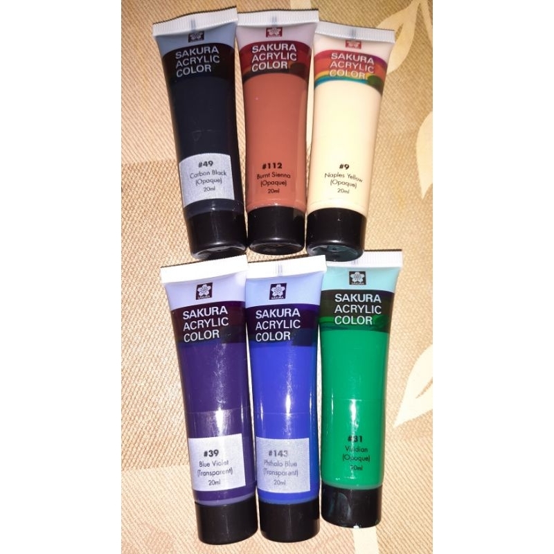 

Sakura Acrylic Color (PRELOVED) ORI 20 ml Cat Akrilik / Cat Air untuk Lukis Kanvas