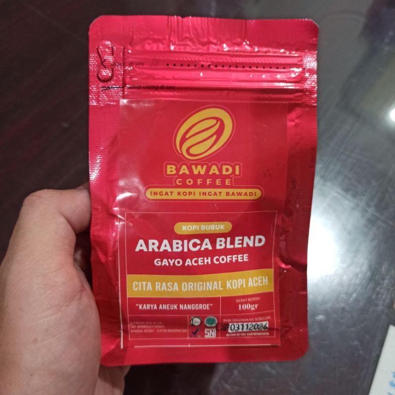 

Bawadi Coffee Kopi Bubuk Aceh Gayo Arabica Blend 100gr