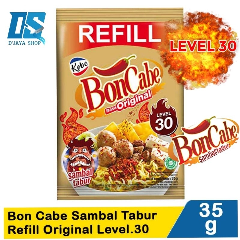 

BonCabe Sambal Tabur Level-30 Rasa Original REFILL 35g