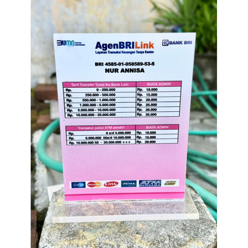 

BAHAN TEBAL KUAT AKRILIK MEJA BISA CUSTOM TARIF ADMIN AGEN BANK UKURAN 15x20