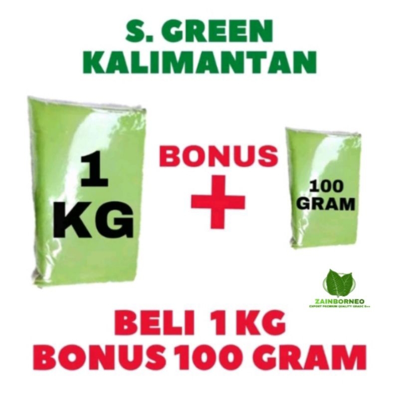 

bubuk green export 1kg(bonus 100gram)