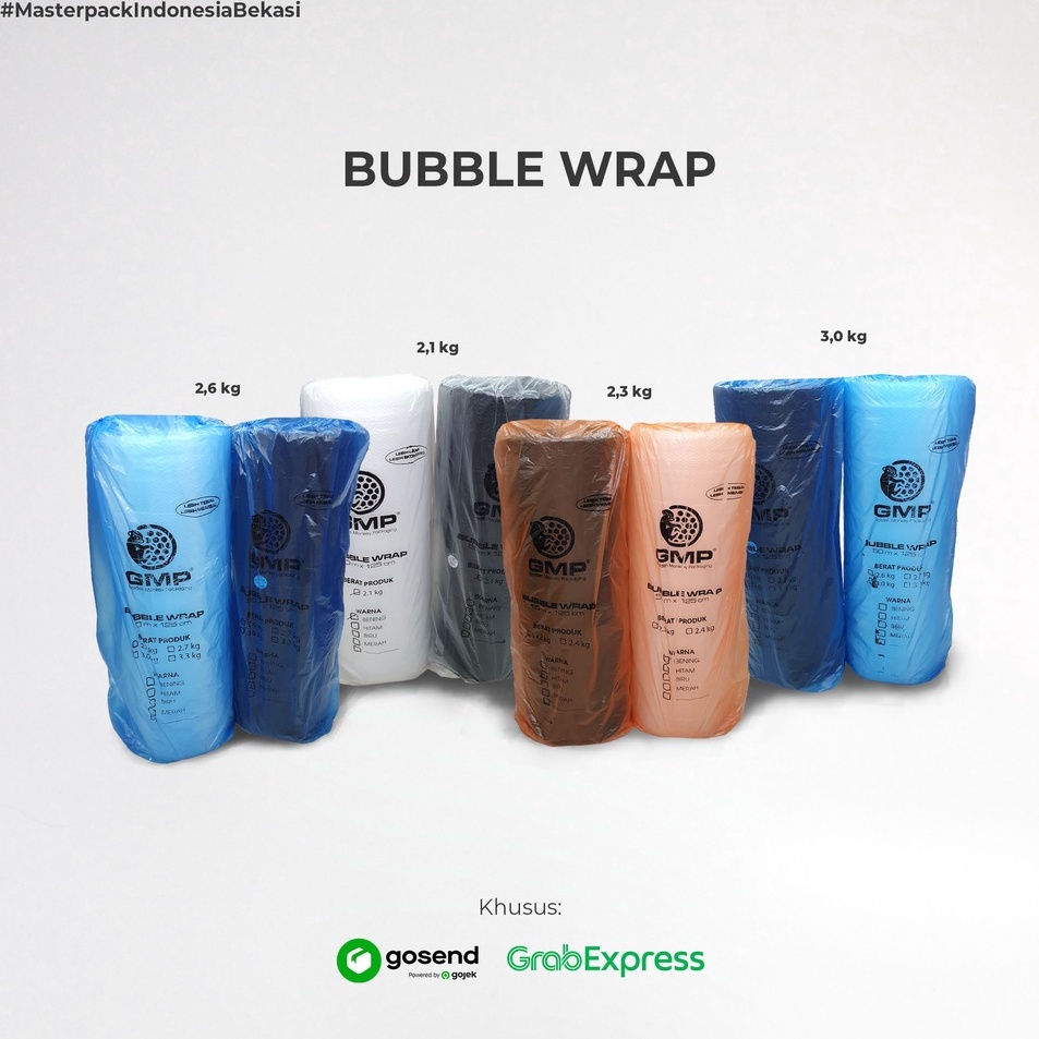 

Borong Stock Bubble Wrap GMP 125 cm x 5 meter Bening Hitam