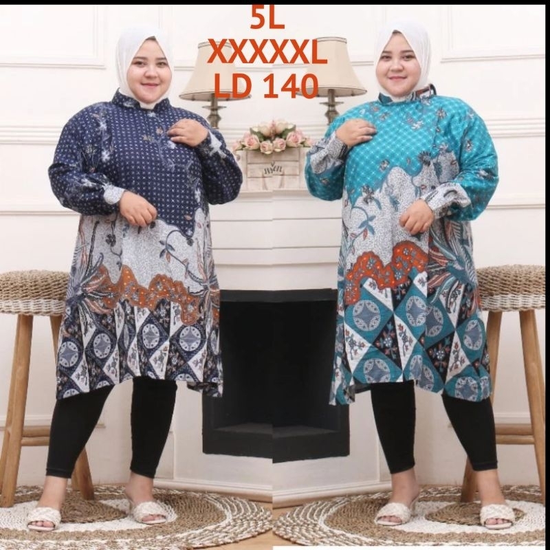 Atasan wanita Size Jumbo LD 140 LD 130 LD 120 Tunik Batik Pakaian Wanita Bahan kain katun prima Size
