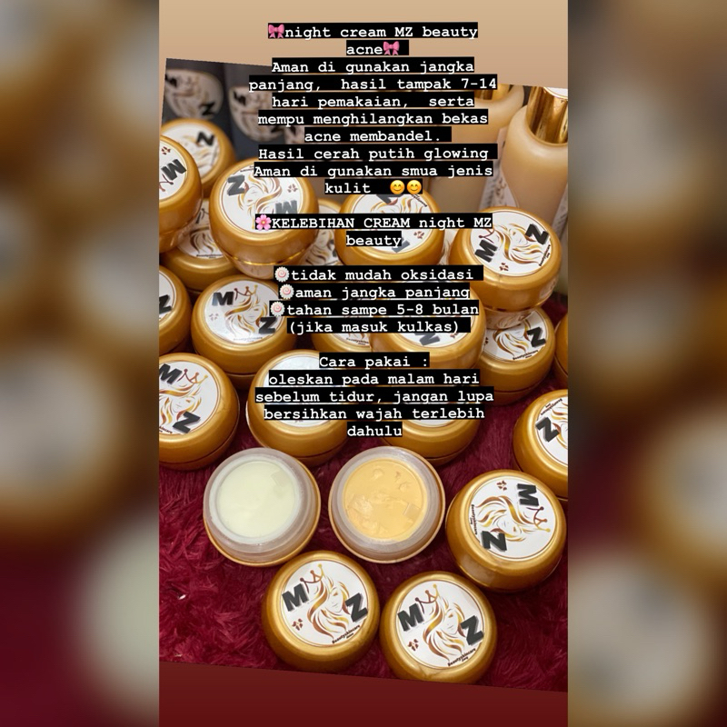 MZ beauty skincare krim siang glowing/acne