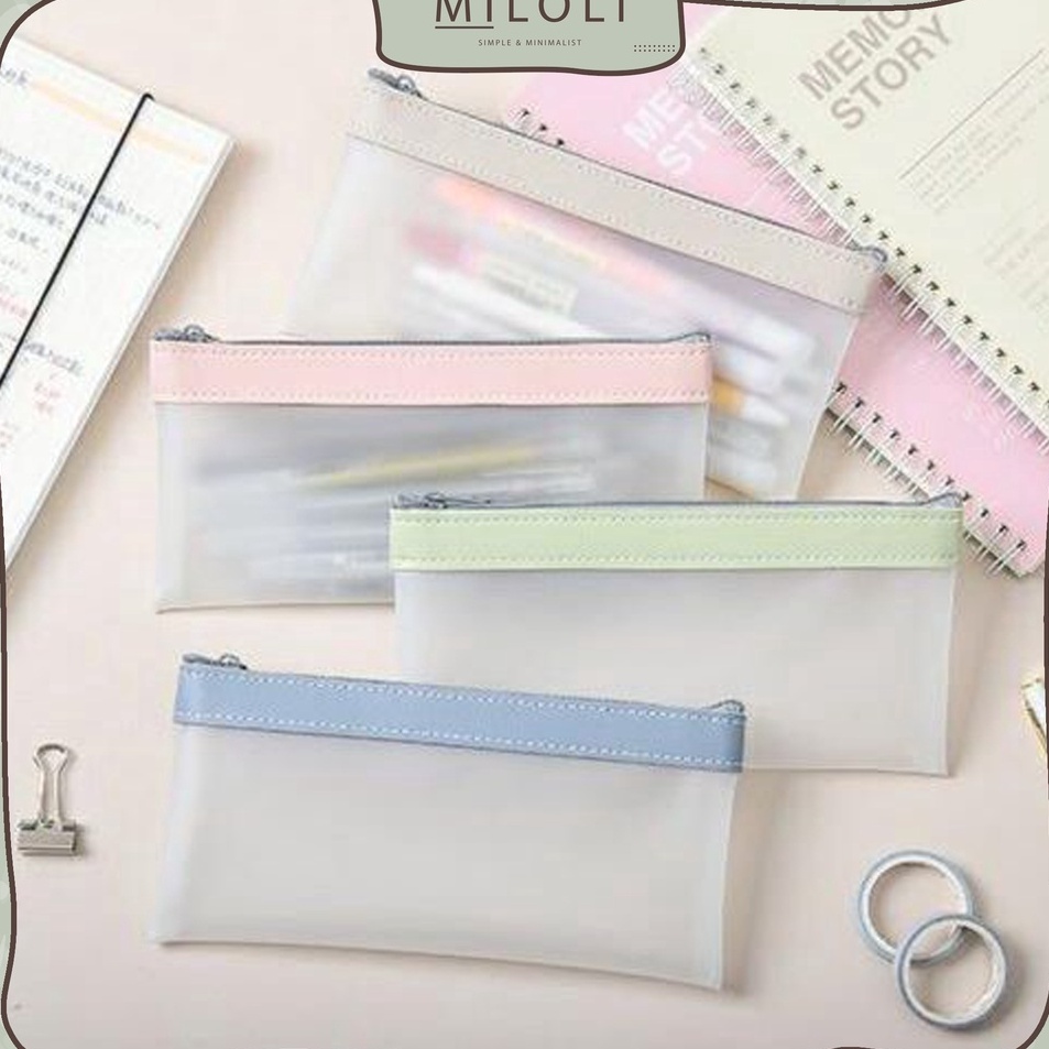 

Diskon Minggu Ini MILOLI Kotak Pensil Semi Transparant Pvc Pensil Case Morandi Tempat Pensil Dove Stationery F226
