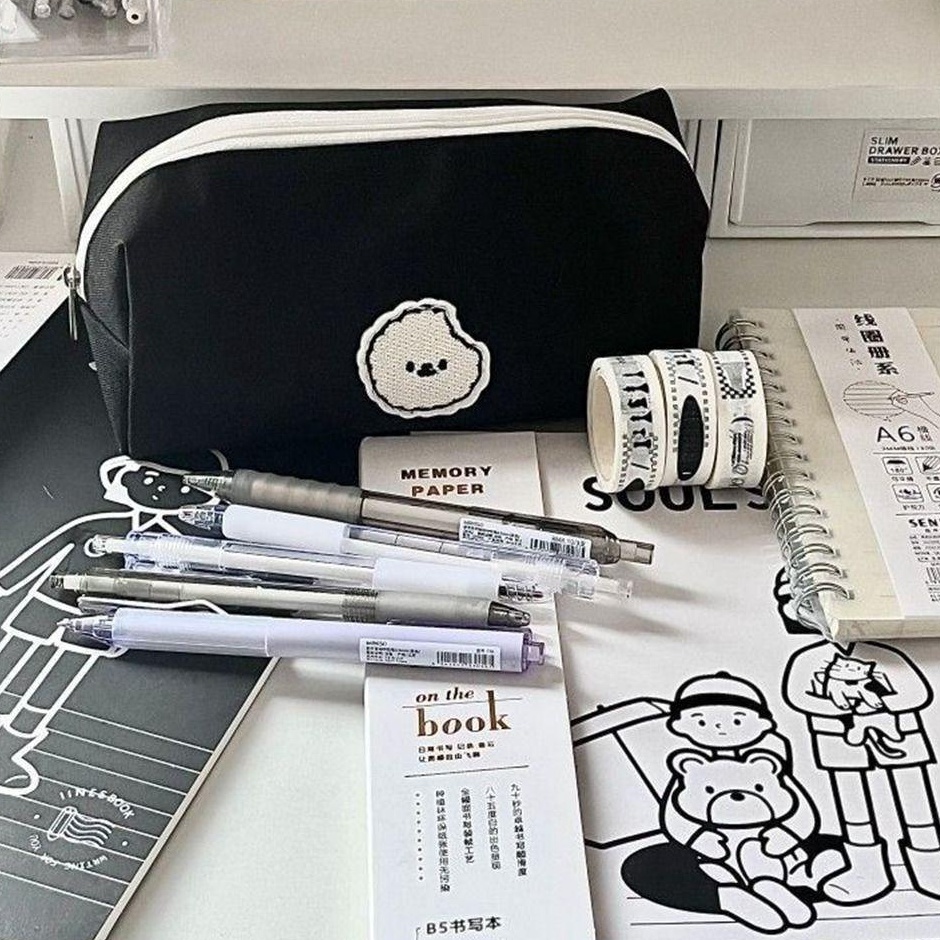

Top Now Tas Pensil Kapasitas Besar Kantung Penyimpanan Kanvas Hitam
