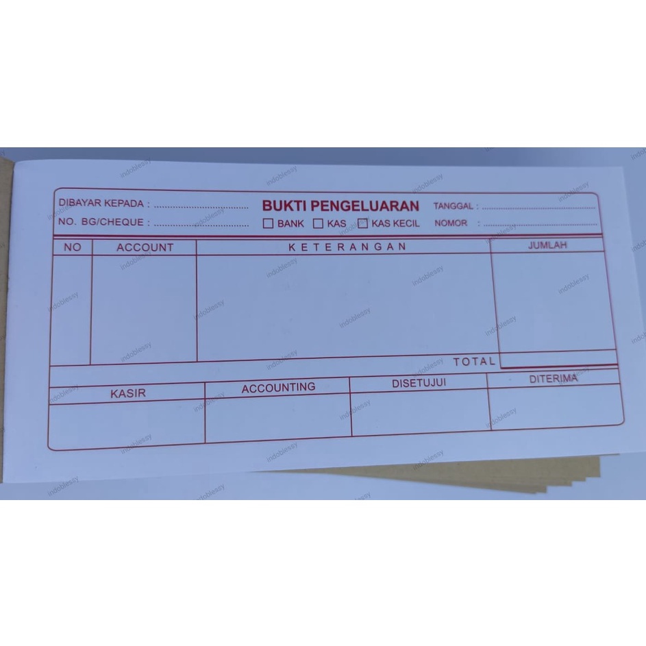 

Super Grosir BUKTI PENGELUARAN BANK Bukti Kas Keluar KAS KECIL Hvs ukuran 13 Folio