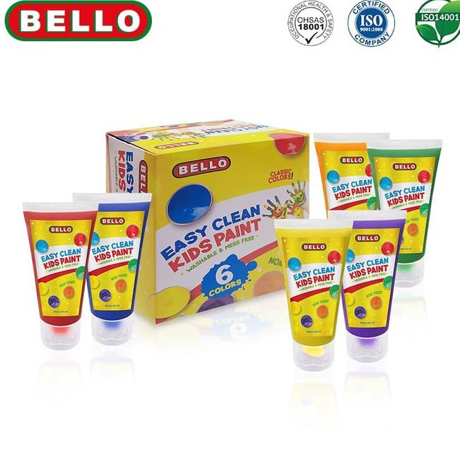 

Kirim Teraman Bello Easy Clean Kids Paint 6 Colors Washable Mess Cat Lukis Anak