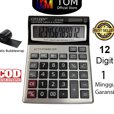 

Promo Istimewa Kalkulator CT912M 12 Digit Calculator Check Dual 2 Power