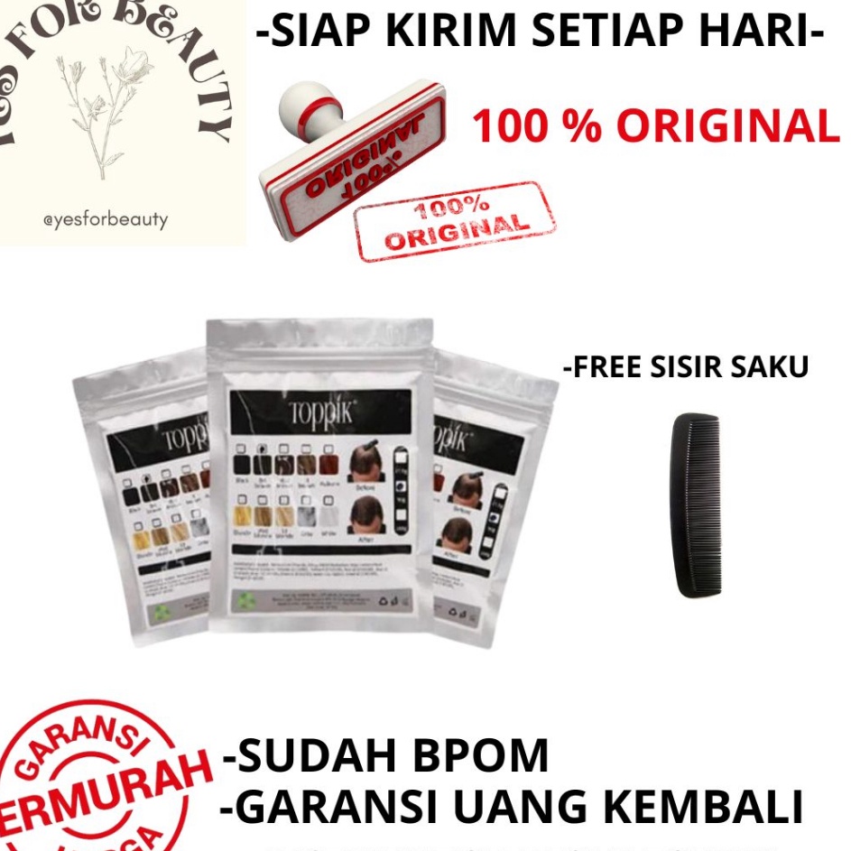 Stok terbaru TOPPIK HAIR FIBER REFILL 275 ISI ULANG GRAM ORIGINAL TOPPIK PENEBAL RAMBUT