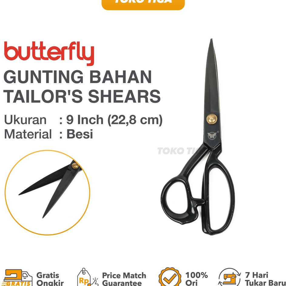 

Paket Spesial Gunting Potong Bahan Kain Butterfly 9 Gunting Tailor Ukuran 9