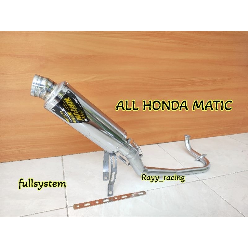 knalpot racing NORIFUMI GTX untuk semua motor  matic HONDA./ALL HONDA MATIC.beat karbu.beat pgm-fi.b